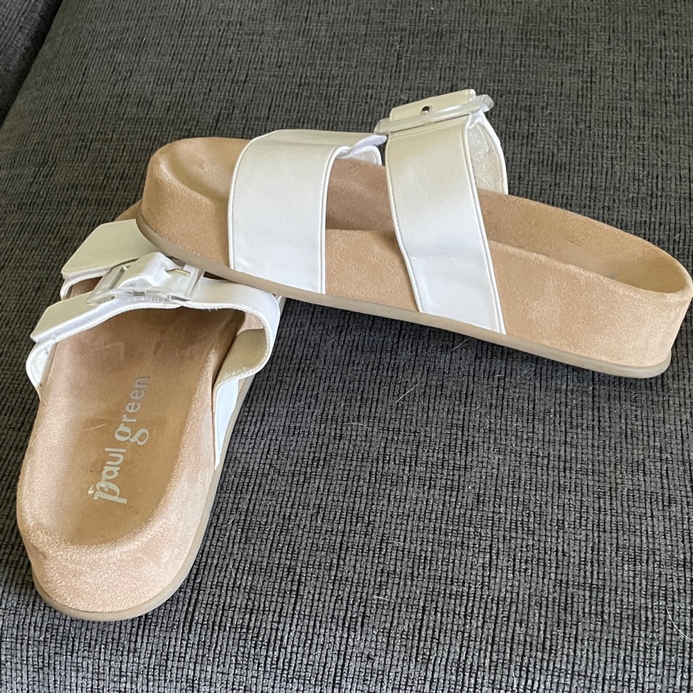 Paul Green White and Tan Women's Sandals